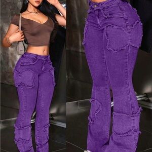 SHEIN ICON Women's
Purple Slim Fit Pocket Casual
Versatile Jeans (Size 8/10(30))